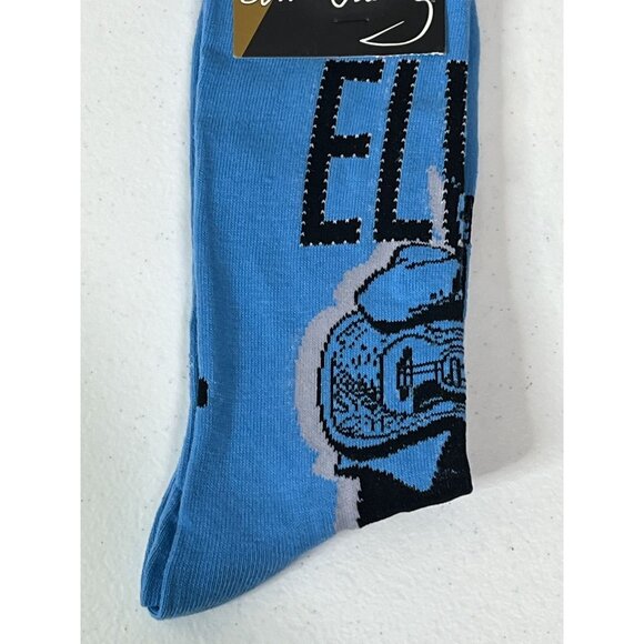 Elvis Presley Graceland Blue Graphic Crew Socks Mens One Size Music Icon - Picture 4 of 6